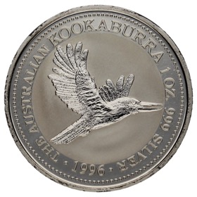 Moneda Australia 1 Dólar Kookaburra Plata 1996 1oz