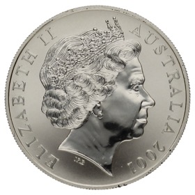 Moneda Australia 1 Dólar Canguro Plata 2001 1oz