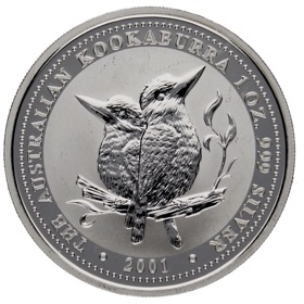 Moneda Australia 1 Dólar Kookaburra Plata 2001 1oz