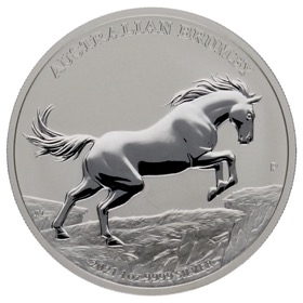 Moneda Australia 1 Dólar Australian Brumby Plata 2021 P-Perth 1oz