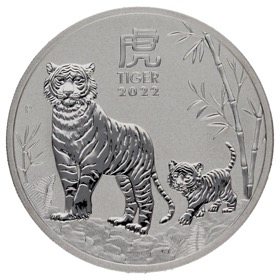 Moneda Australia 1 Dólar Año del Tigre Plata 2022 P-Perth 1oz