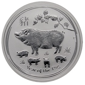 Moneda Australia 0,5 Dólares Año del Cerdo Plata 2019 P-Perth 1/2oz