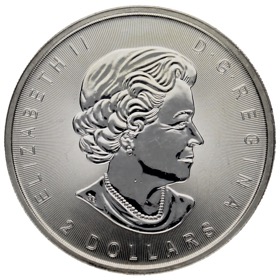 Moneda Canadá 2 Dólares Lobo Plata 2016 3/4oz