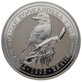 Moneda Australia 30 Dólares Kookaburra Plata 1995 1Kg