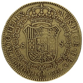 Moneda 8 Escudos Oro 1795 NR-Nuevo Reino 26,80g
