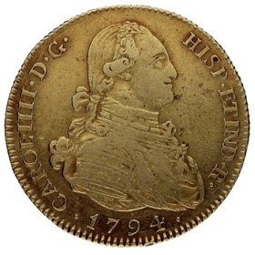 Moneda 4 Escudos Oro 1794 M-Madrid 13,38g