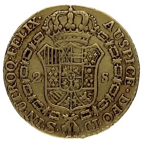 Moneda 2 Escudos Oro 1815 S-Sevilla 6,69g