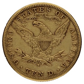 Moneda Estados Unidos 10 Dólares Oro 1886 S-San Francisco 16,64g