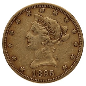 Moneda Estados Unidos 10 Dólares Oro 1895 Philadelphia 16,64g