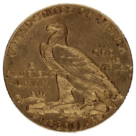 Moneda Estados Unidos 5 Dólares Oro 1908 Philadelphia 8,33g