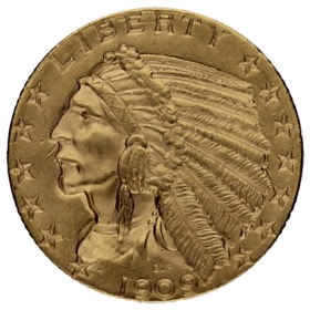Moneda Estados Unidos 5 Dólares Oro 1909 D-Denver 8,33g