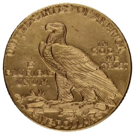 Moneda Estados Unidos 5 Dólares Oro 1909 D-Denver 8,33g