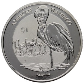 Moneda Islas Virgenes Británicas 1 Dólar Flamenco Americano Plata 2021 1oz
