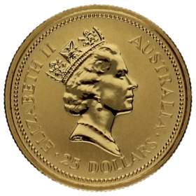 Moneda Australia 25 Dólares Australian Nugget Oro 1989 1/4oz