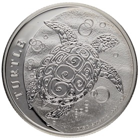 Moneda Niue 2 Dólares Tortuga Plata 2021 1oz