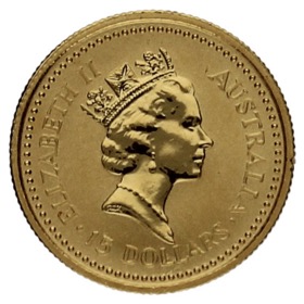 Moneda Australia 15 Dólares Australian Nugget Oro 1989 1/10oz