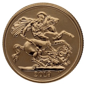 Moneda Reino Unido 1 Soberano San Jorge Oro 2019 7,98g