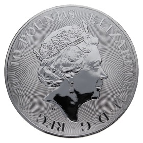 Moneda Reino Unido 10 Libras Bestias de la Reina-Caballo blanco de Hanover Plata 2021 10oz