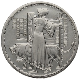 Moneda Reino Unido 2 Libras Brittannia Plata 2001 33,62g