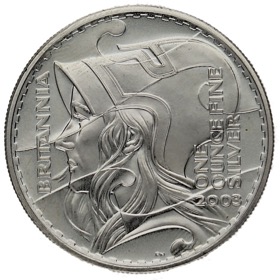 Moneda Reino Unido 2 Libras Brittannia Plata 2003 33,62g