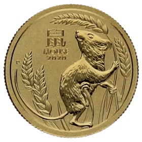 Moneda Australia 15 Dólares Año del Ratón Oro 2020 1/10oz