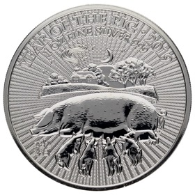 Moneda Reino Unido 2 Libras Año del Cerdo Plata 2019 1oz