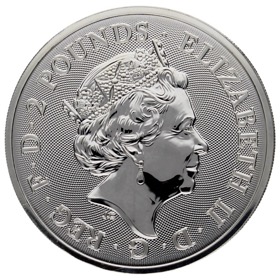 Moneda Reino Unido 2 Libras Año del Cerdo Plata 2019 1oz