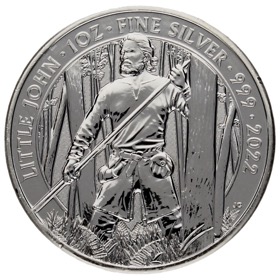 Moneda Reino Unido 2 Libras Littel John Plata 2022 1oz