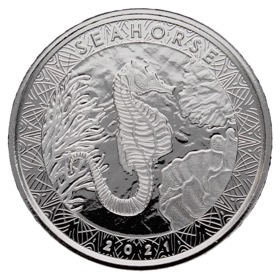 Moneda Samoa 2 Tala Caballito de mar Plata 2021 1oz