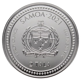 Moneda Samoa 2 Tala Caballito de mar Plata 2021 1oz