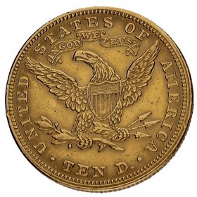 Moneda Estados Unidos 10 Dollars Coronet Head Oro 1881 16,70g