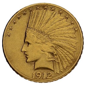 Moneda Estados Unidos 10 Dollars Indian Head Oro 1912 16,70g