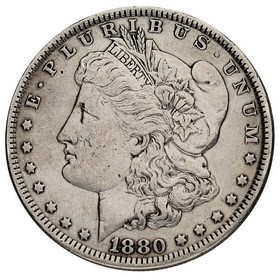 Moneda Estados Unidos Morgan Dollar Plata 1880 26,56g
