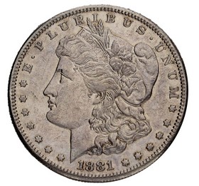 Moneda Estados Unidos Morgan Dollar Plata 1881 S 26,77g