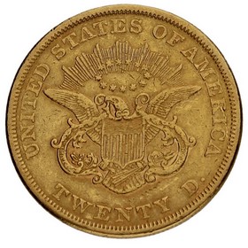 Moneda Estados Unidos 20 Dollars Double Eagle Liberty Oro 1852 33,31g