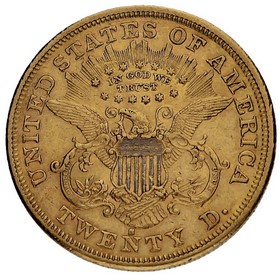 Moneda Estados Unidos 20 Dollars Double Eagle Liberty Oro 1873 33,38g