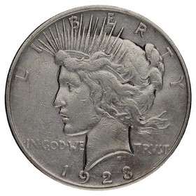 Moneda Estados Unidos Peace Dollar Plata 1923 D 26,65g