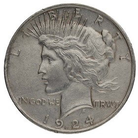 Moneda Estados Unidos Peace Dollar Plata 1924 26,69g