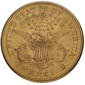Moneda Estados Unidos 20 Dollars Double Eagle Liberty Oro 1874 33,44g