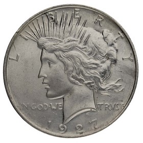 Moneda Estados Unidos Peace Dollar Plata 1927 D 26,66g