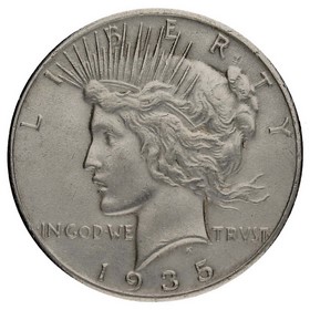 Moneda Estados Unidos Peace Dollar Plata 1935 26,70g