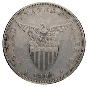 Moneda Estados Unidos One Peso Filipinas Plata 1904 26,91g