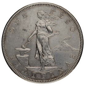 Moneda Estados Unidos One Peso Filipinas Plata 1904 26,91g