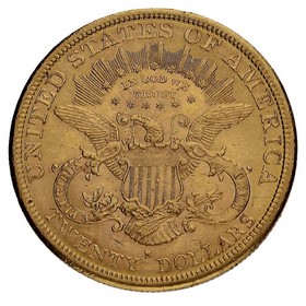 Moneda Estados Unidos 20 Dollars Double Eagle Liberty Oro 1877 S 33,43g