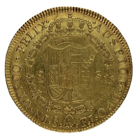 Moneda Carlos IV 8 Escudos Oro 1805 Santiago FJ 26,93g