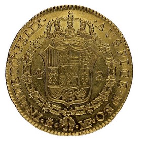Moneda Carlos IV 4 Escudos Oro 1796 Madrid MF 13,49g