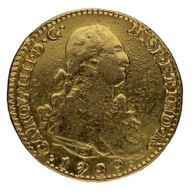 Moneda Carlos IV 2 Escudos Oro 1799 Madrid MF 6,62g