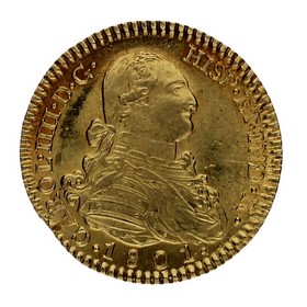 Moneda Carlos IV 2 Escudos Oro 1801 Madrid FA/MF 6,78g