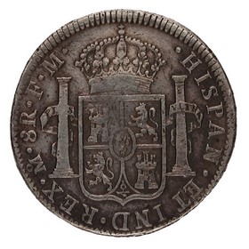 Moneda Carlos IV 8 Reales Plata 1796 México FM 26,76g