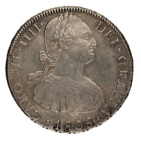 Moneda Carlos IV 8 Reales Plata 1808 Potos¡ PJ 27,05g
